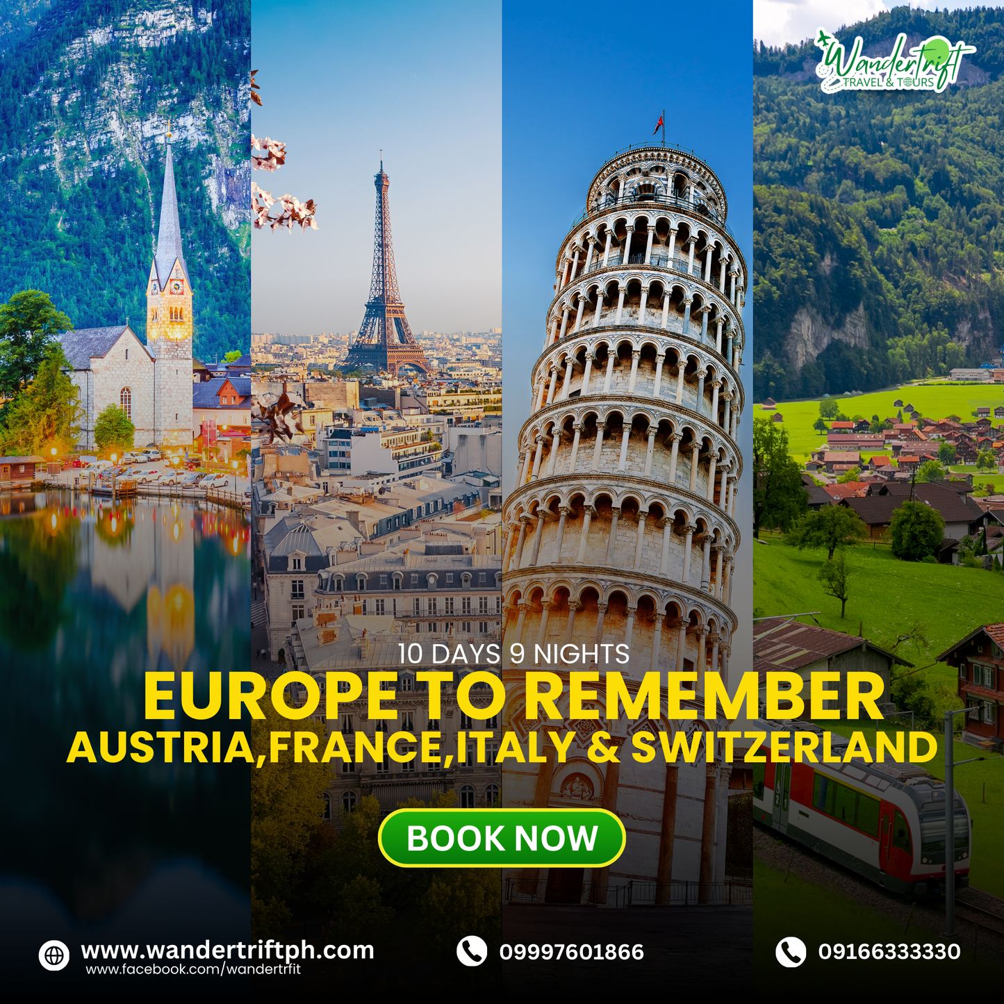 10D9N EUROPE TO REMEMBER (🇦🇹AUSTRIA 🇫🇷FRANCE 🇮🇹ITALY 🇨🇭SWITZERLAND)
