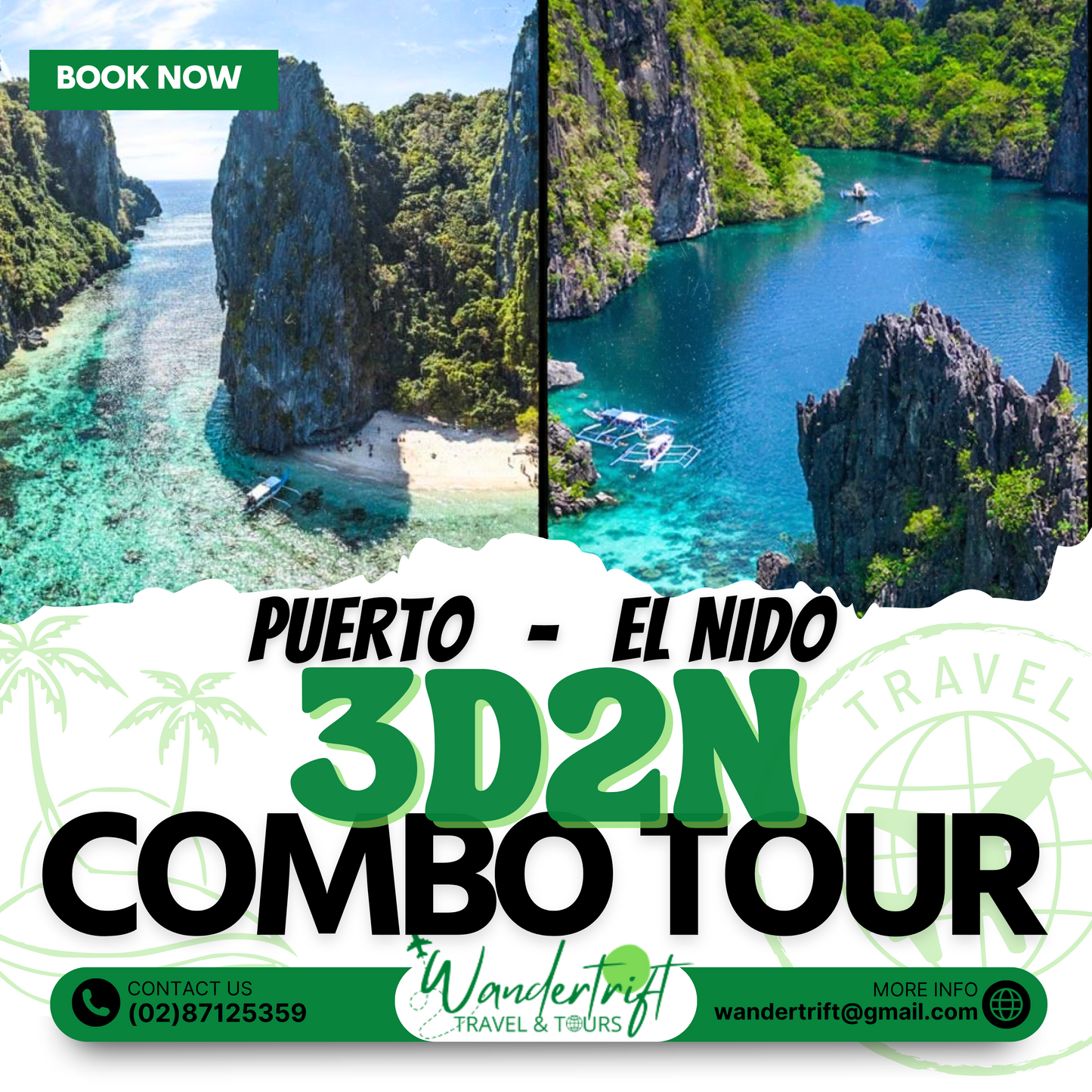 3D2N PUERTO-EL NIDO COMBO TOUR