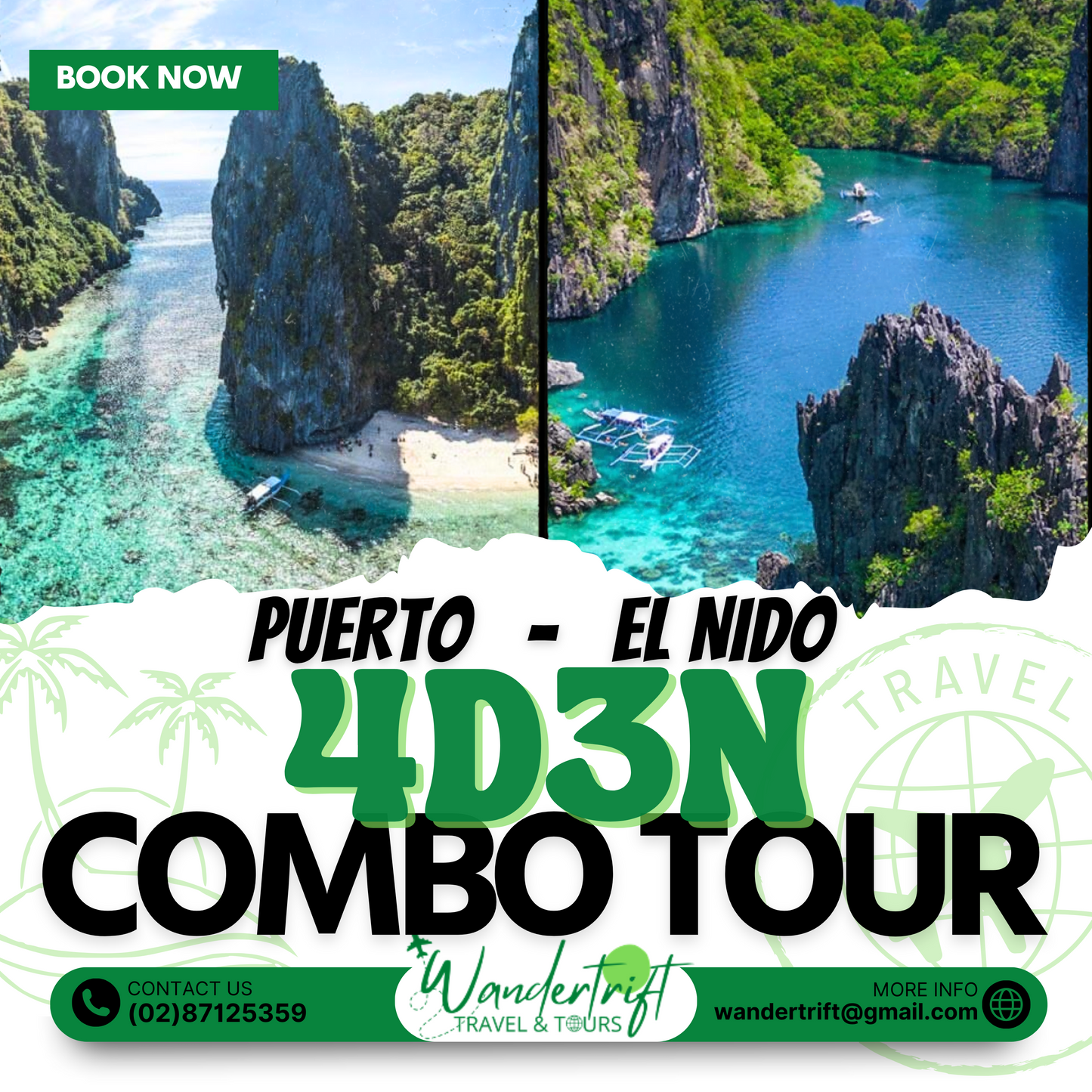 4D3N PUERTO-EL NIDO COMBO TOUR